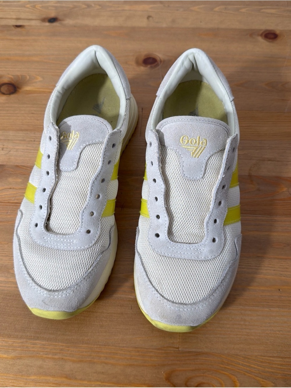 Gola Vancouver Mesh Sneakers Citron Yellow Lace Up Athletic Shoes Womens Size 7